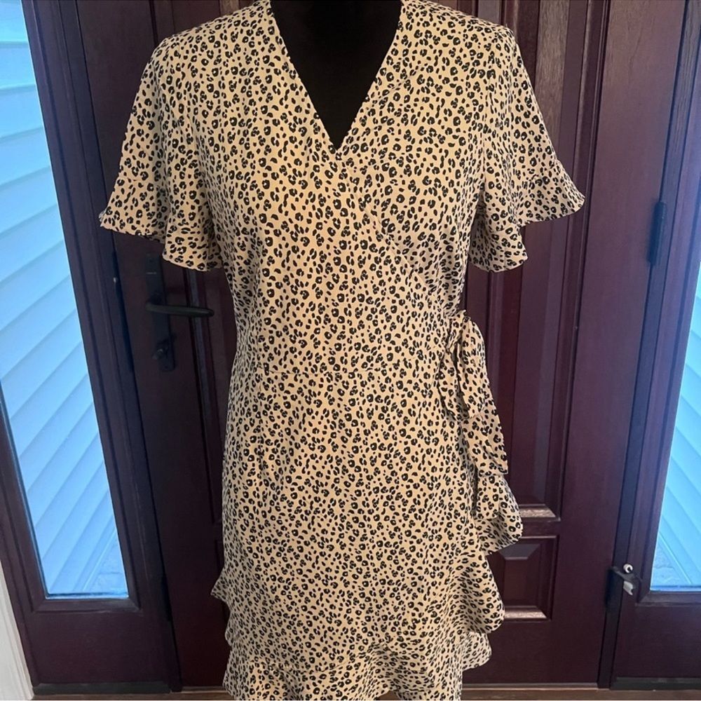 NWT Vera Moda Cheetah Wrap Dress